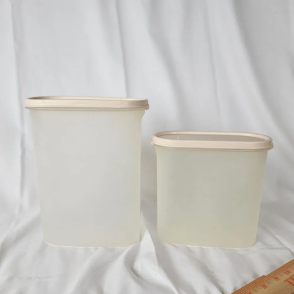 VINTAGE TUPPERWARE #1614-24‎ & 1613-23 MODULAR MATE 9 3/4 CUP Tan Lid